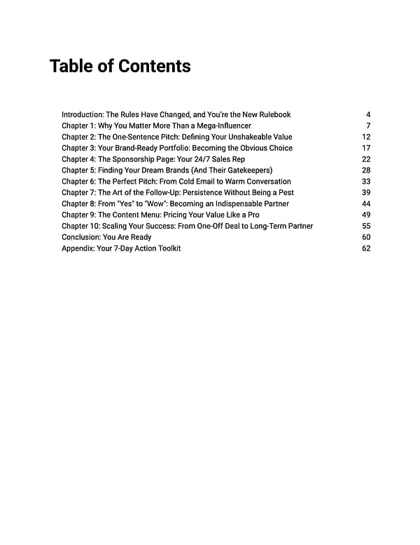 Small Creator, Big Brand Playbook by Fei Wu and Germán Ceballos - TOC
