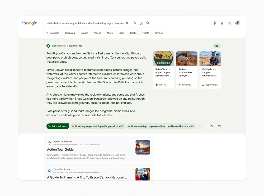 Google Generative Search Experience (GSE) - Organic Search Optimization is fundamental.