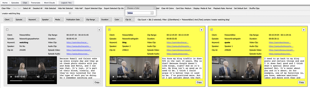 PodIntelligence display view