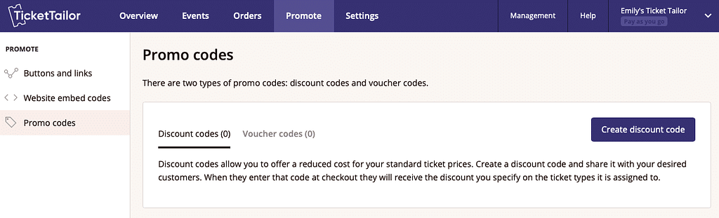 Ticket Tailor Coupons