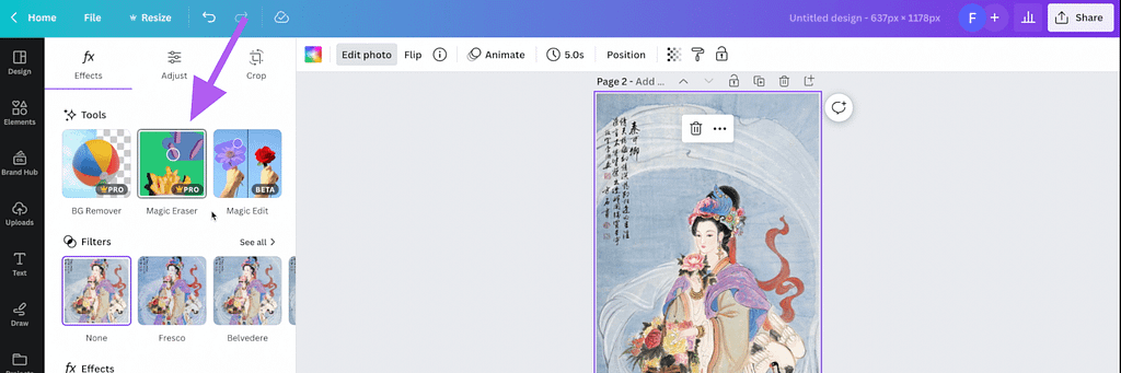 Canva Magic Eraser Effect