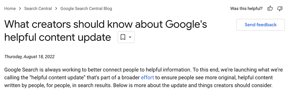 Google Helpful Content Update 2022. Why AI Article Writer can be dangerous.