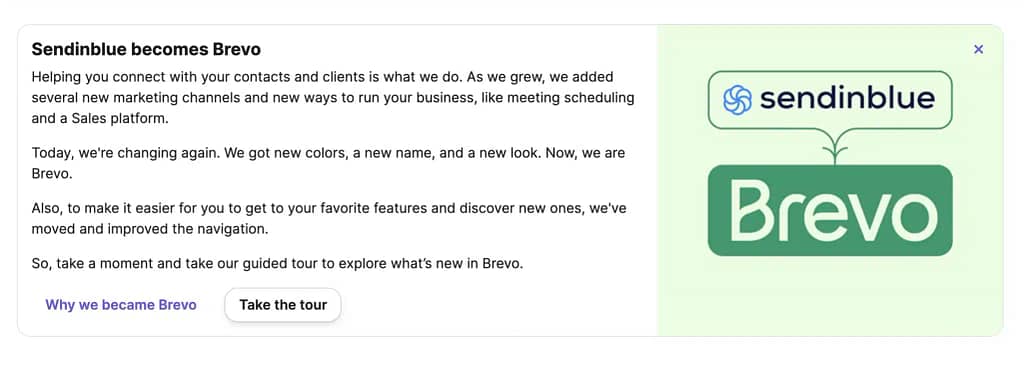 Sendinblue new name is Brevo