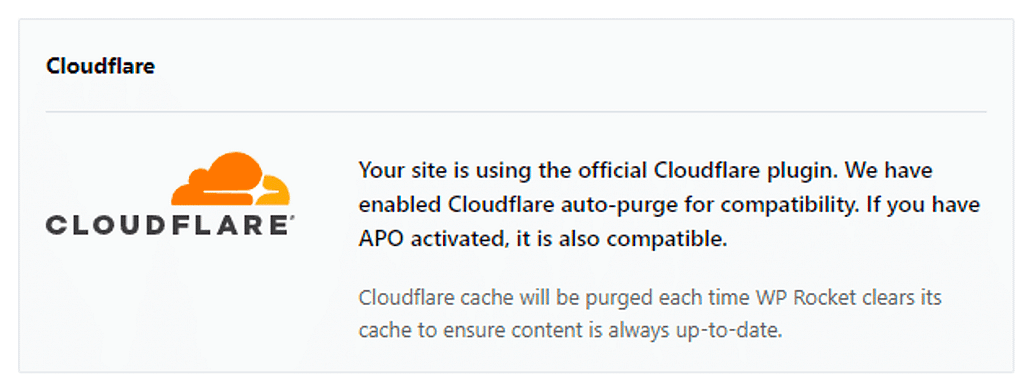 Cloudflare WP Rocket 3.14 integration