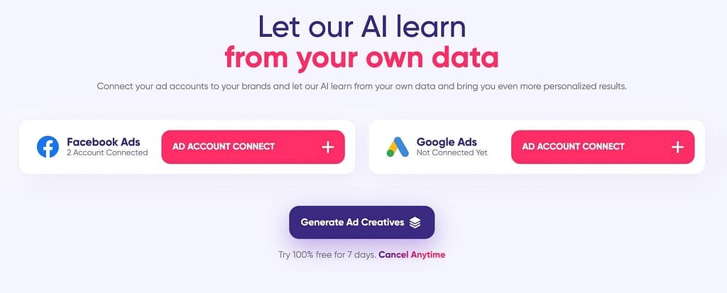 adcreative ad account integration | Feisworld