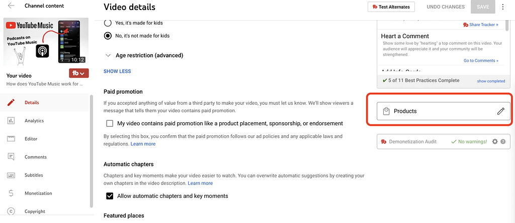 YouTube Shopping Affiliate Program - Add a product