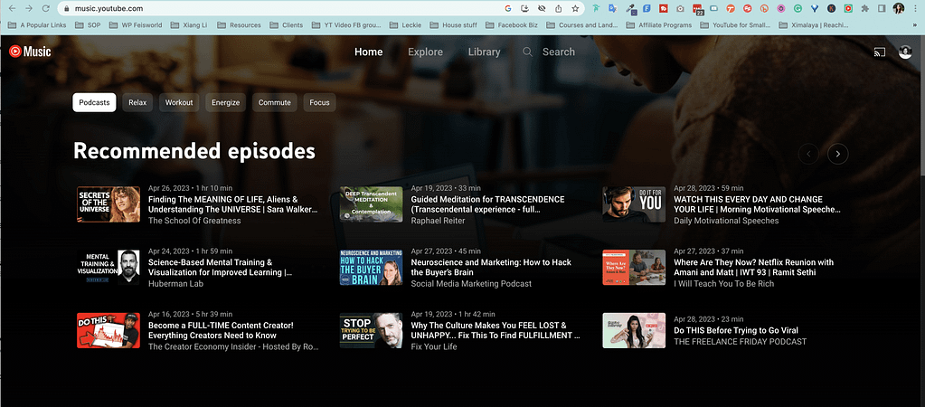 Podcasts on YouTube Music