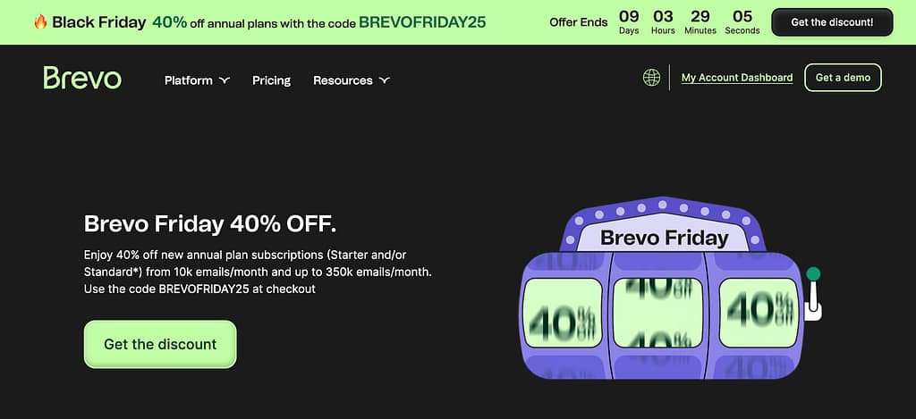 Brevo Black Friday 2025 Deal, get 40% off annual plans
