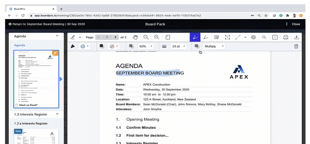 Boardpro publish annotations