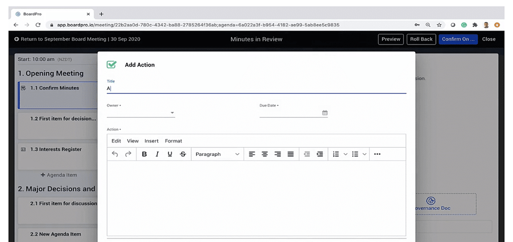 BoardPro Add Action
