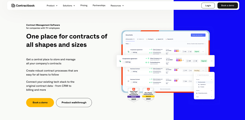 Contractbook Homepage