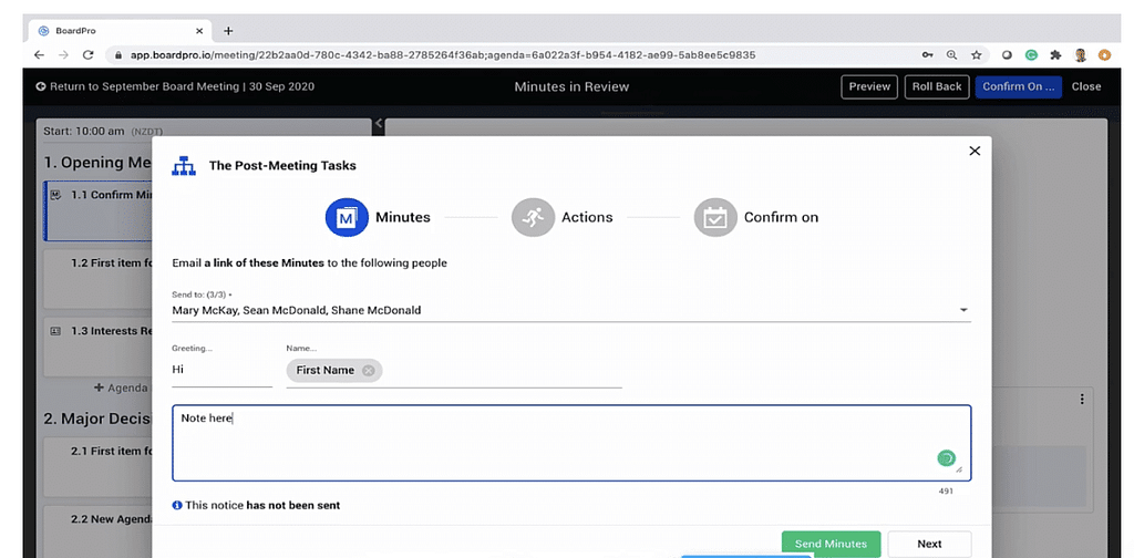 BoardPro Post-meeting tasks
