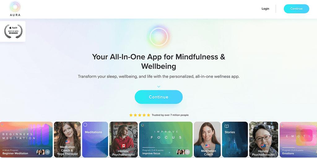 Aura Meditation app with AI (2023)