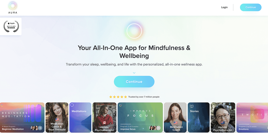 Aura Meditation app with AI (2023)