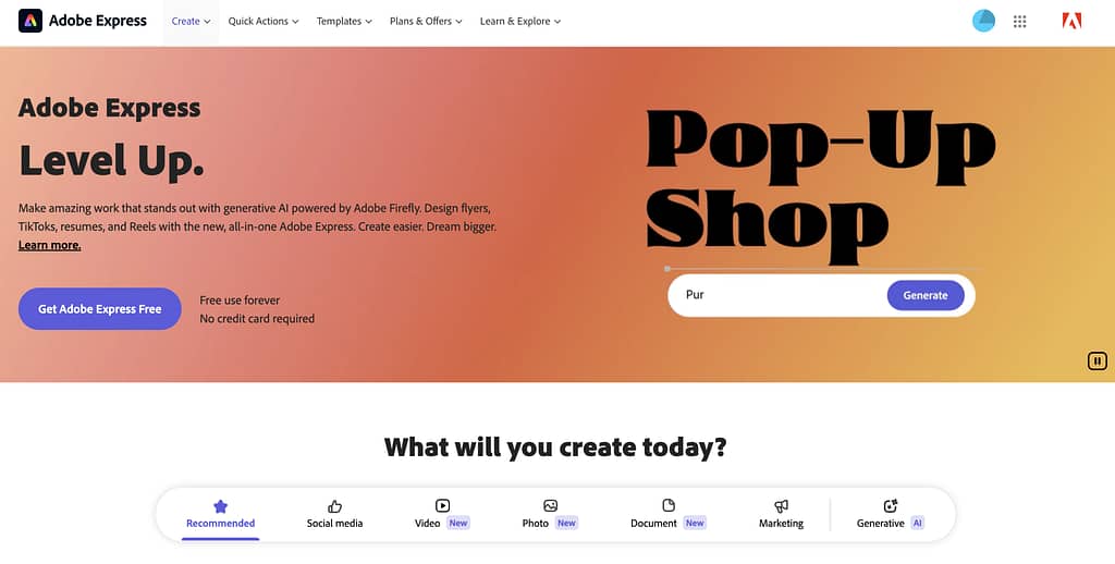 Adobe Express: All-in-one AI-powered creative app (2023)