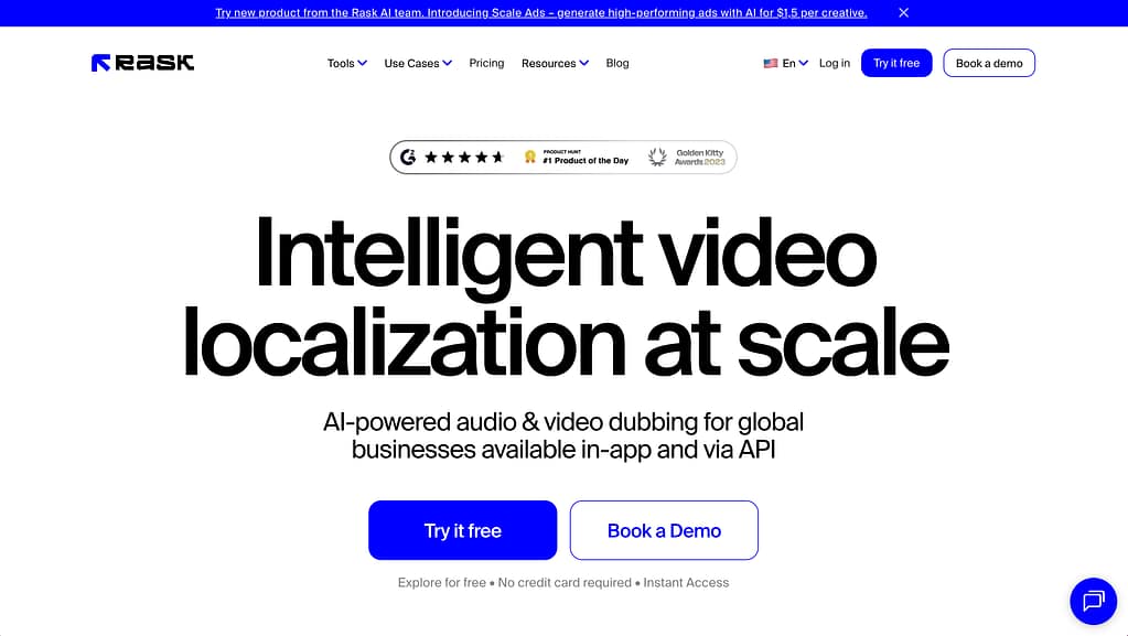 Rask AI dashboard for YouTube creators showing affordable video translation and multi-speaker detection