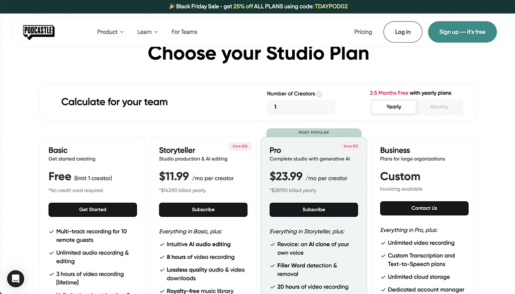 Podcastle Black Friday Sale (2023)