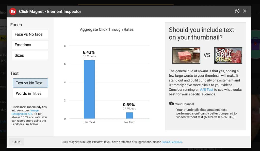 TubeBuddy Click Magnet - Element Inspector