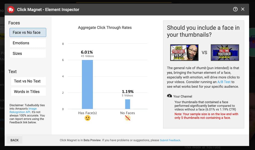 TubeBuddy Click Magnet - Element Inspector