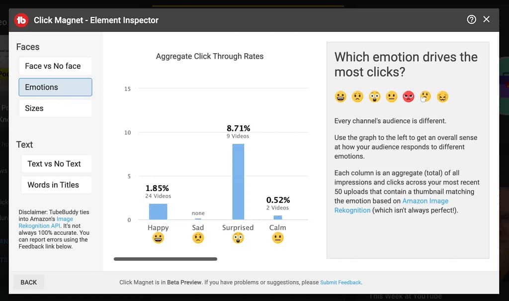 TubeBuddy Click Magnet - Element Inspector