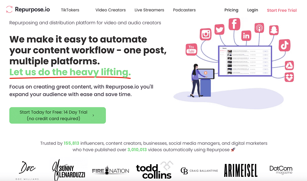 Repurpose.io: one of the best AI Content Repurposing Tools in 2023