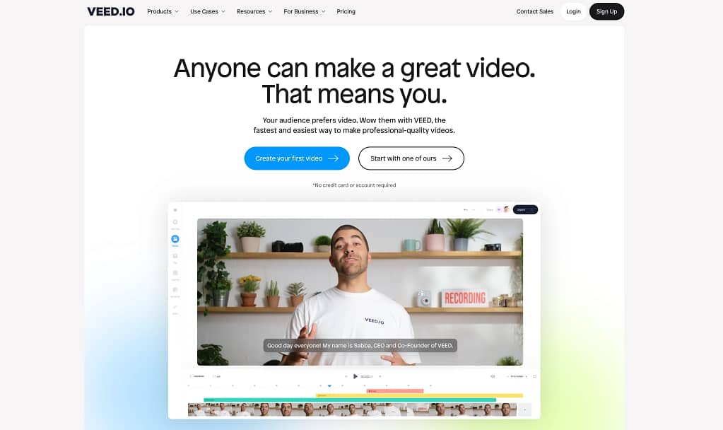 Veed.io Home Page