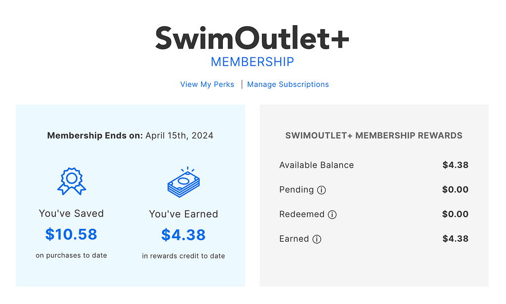 Swimoutlet+ membership pricing
