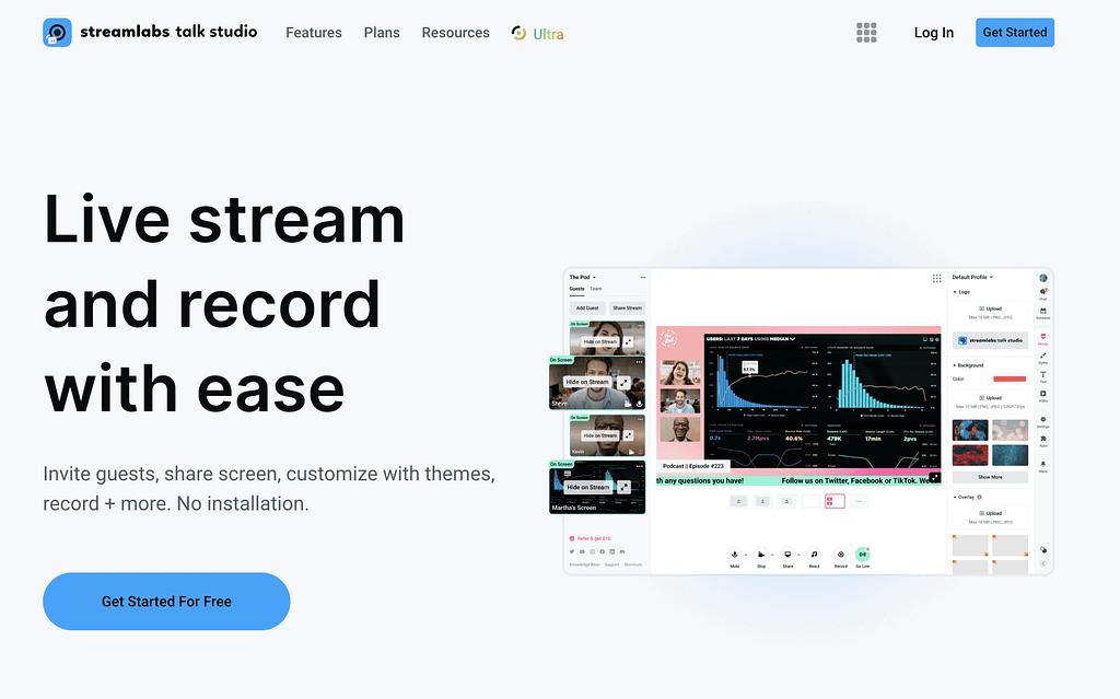 Streamlabs Talk Studio: one of the best livestream tools in 2024