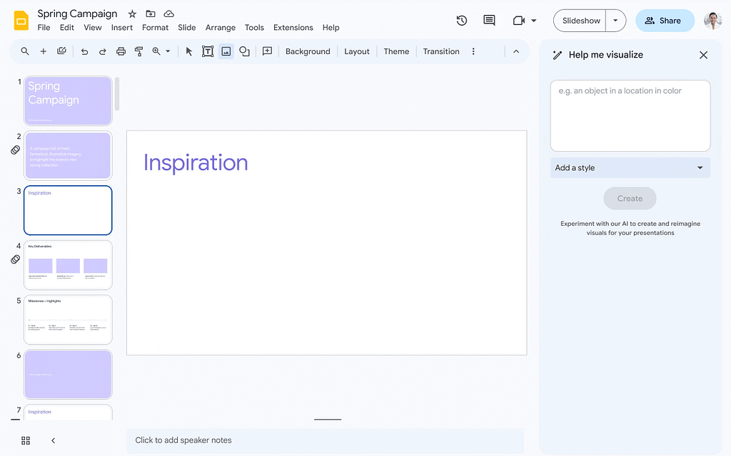 Duet AI for Google Workplace. Make better presentations with AI