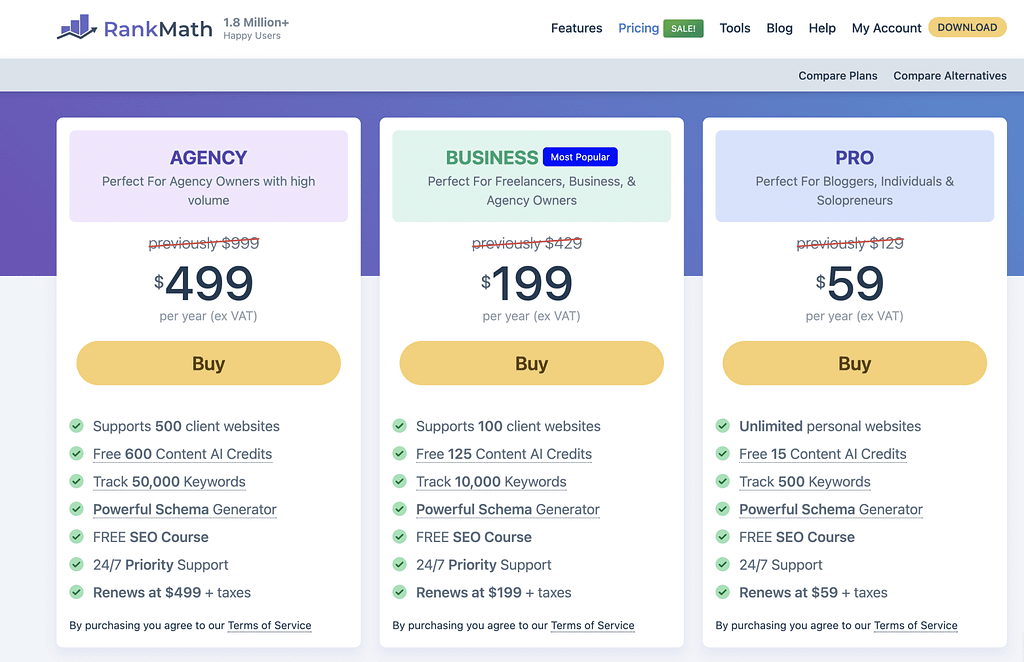 Rank Math Pricing (2023) - Best Yoast Alternative for Small Business