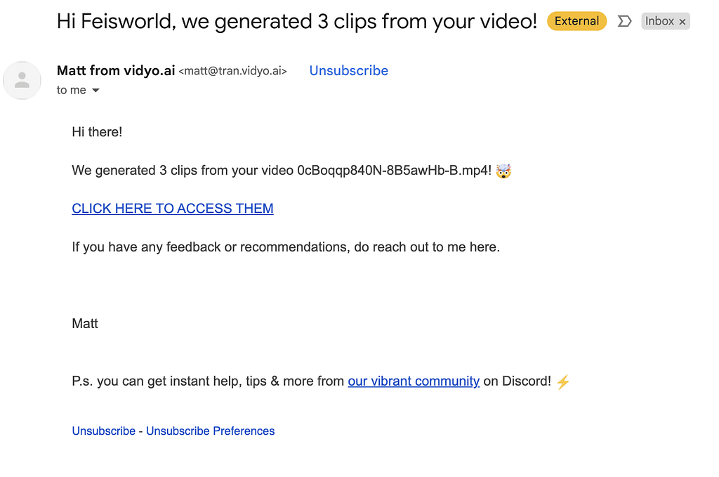 Vidyo Email Notifications