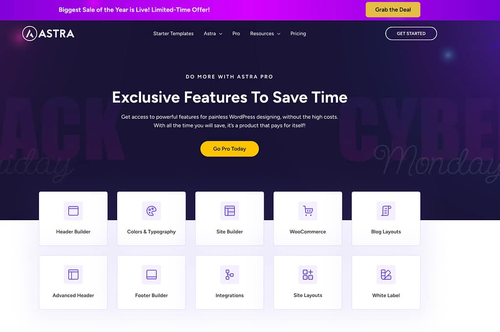 Astra Pro Homepage (Wordpres)