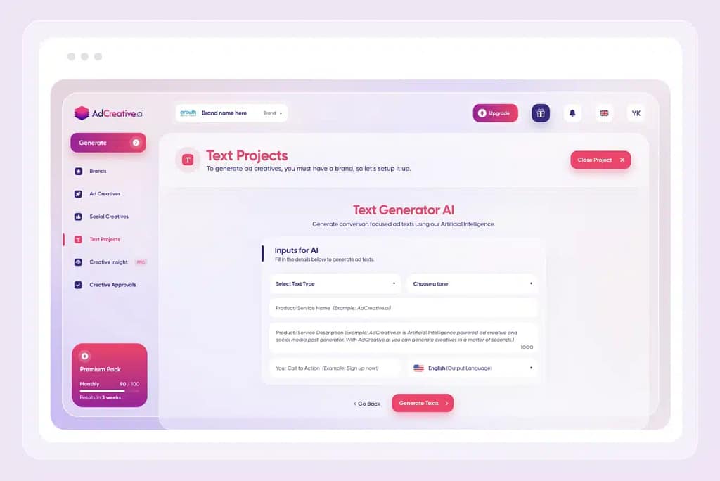 AdCreative.ai v3 Text Generator with ChatGPT