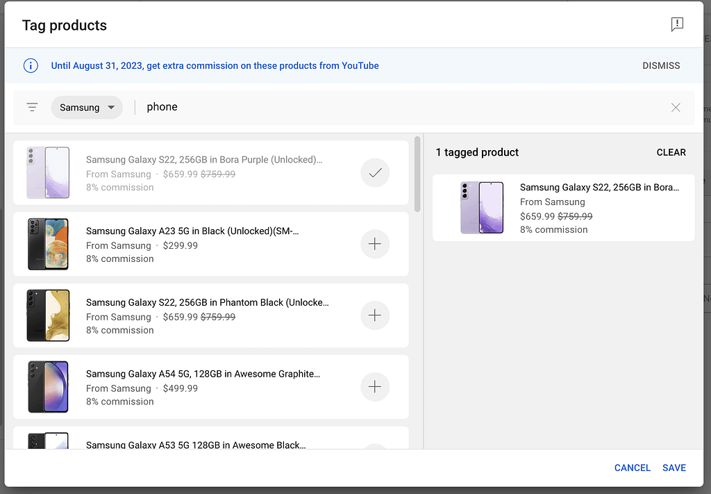 YouTube Shopping Affiliate Program - Add a product