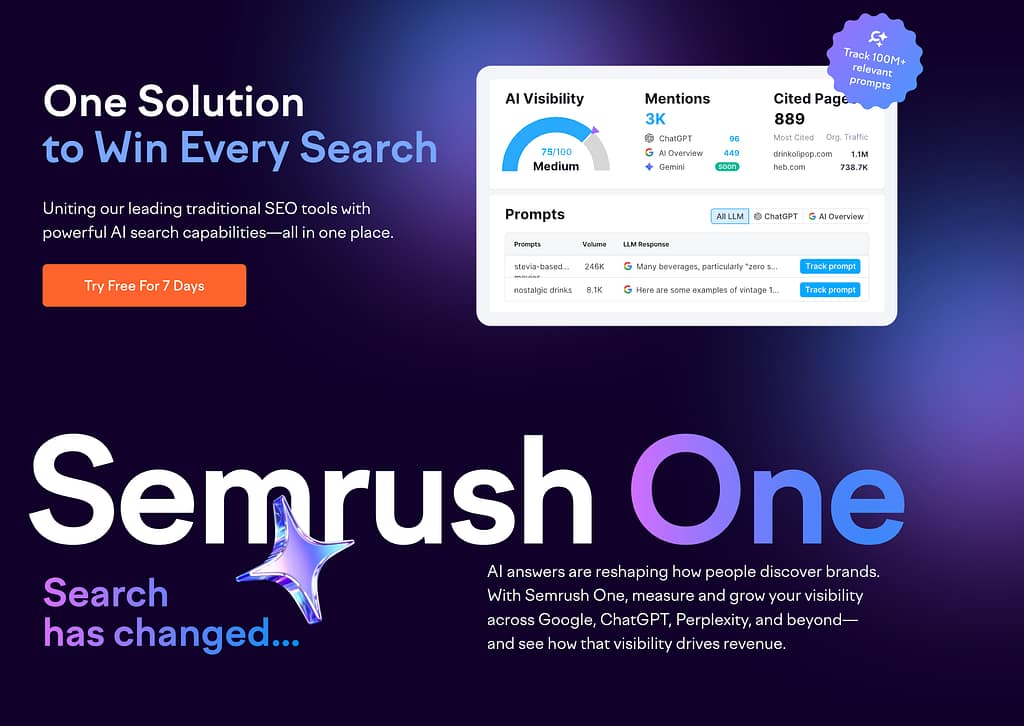 Tracking AI visibility with Semrush One (one of the best tools for SEO and GEO in 2026)