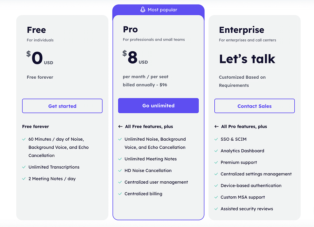 Krisp AI Pricing (2023)