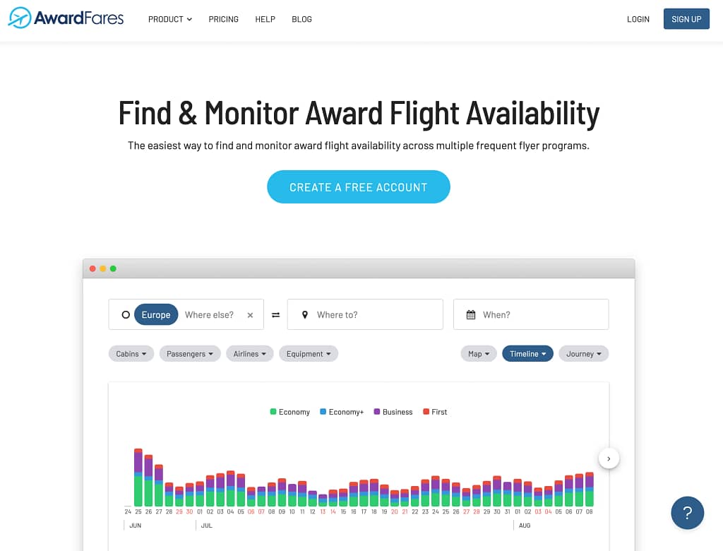 AwardFares Homepage (2023)