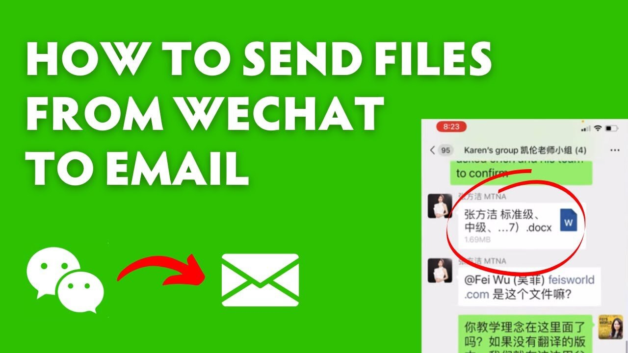 email a file from the WeChat app to an email