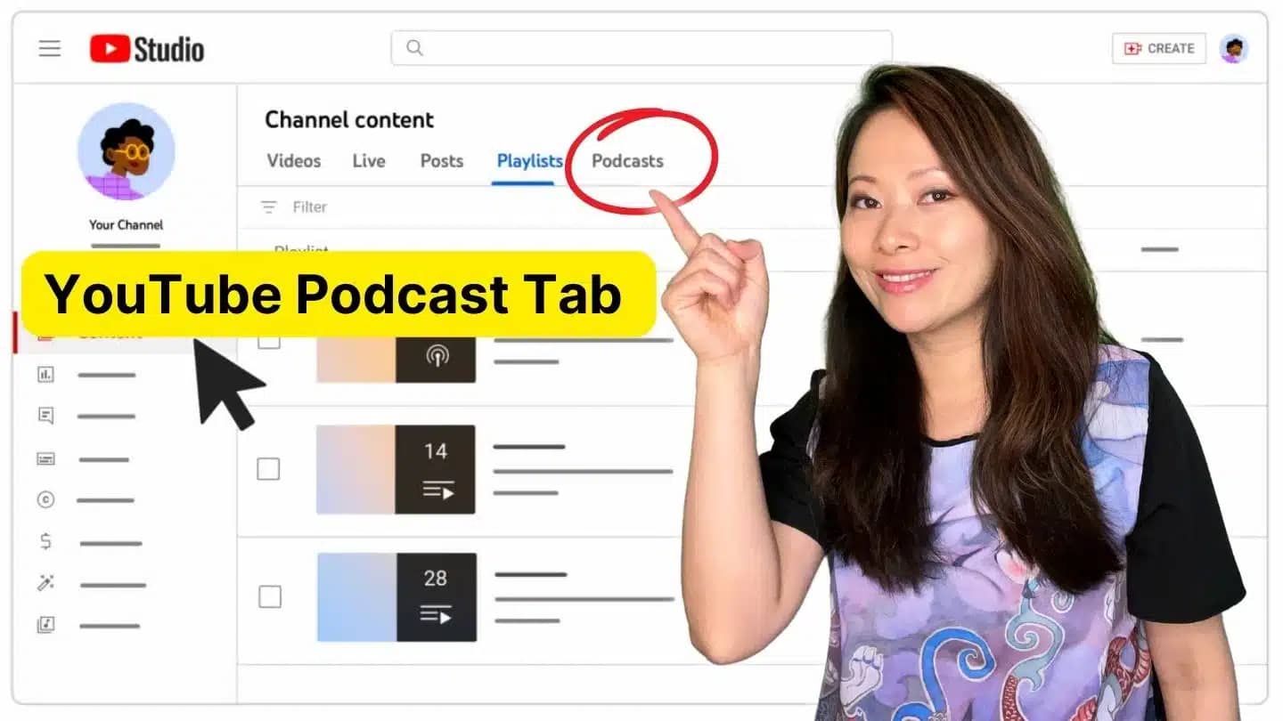 YouTube Studio Podcast Tab