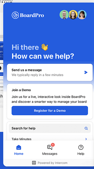 BoardPro Support and Chat Feature