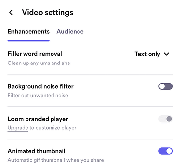 Loom settings