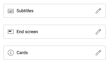 Upload a video to YouTube: add cards, subtitles and end-screen