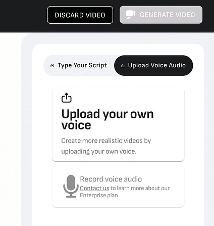 D-ID upload your own voice