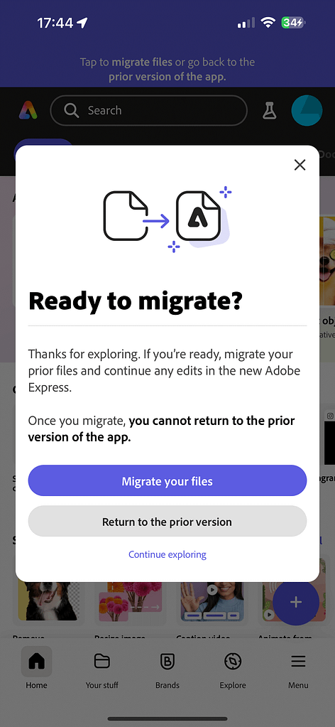 The New Adobe Express Mobile App (April 2024) - Migrate your assets