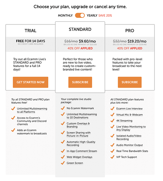 Ecamm Pricing