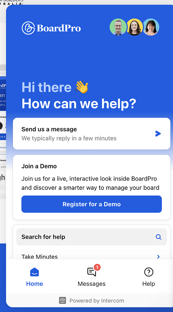 BoardPro Support and Chat Feature