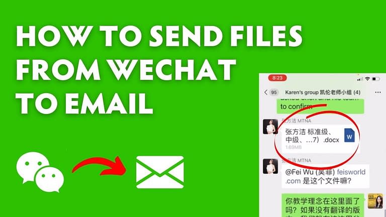 How to email a file from the WeChat app to an email