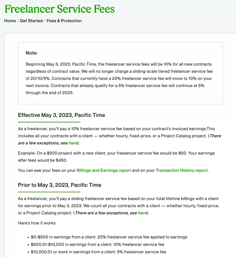 New Upwork Fees May 2023
