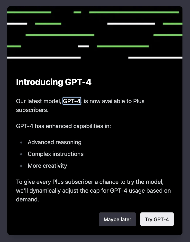 GPT-4 by OpenAI was just announced.