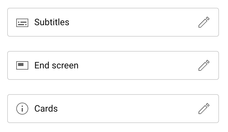 Upload a video to YouTube: add cards, subtitles and end-screen